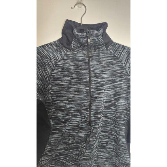 Columbia Pullover Womens Medium Blue Black Quarter Zip Fleece Sweater Athletic - Picture 2 of 5